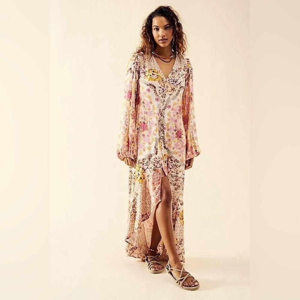 ❤️Free People Marais Printed Midi Dress